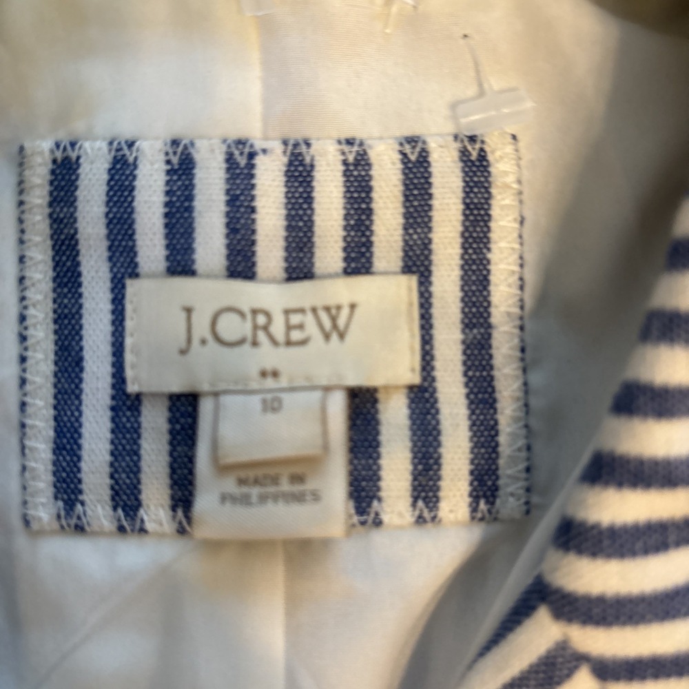 J.CREW Women's BLUE & WHITE STRIPED Seersucker BLAZER Jacket Lined NEW Size 10 - Picture 4 of 8